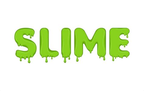 Premium Vector Vector Word Made Of Flowing Liquid Green Slime Letters With Blots Splashes And