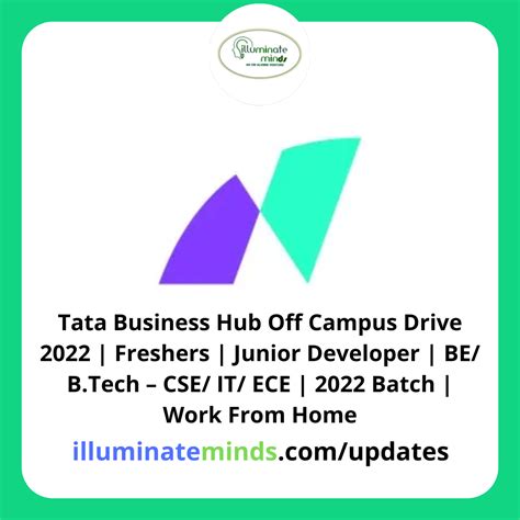 Tata Business Hub Off Campus Drive 2022 Freshers Junior Developer