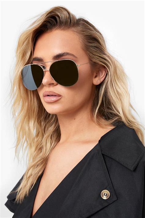 Gold Frame Classic Aviator Sunglasses | boohoo