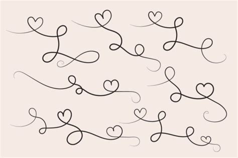 Calligraphy Hearts Swirls Love Flourish Graphic By Nurearth · Creative