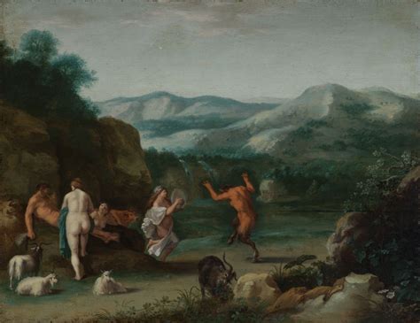 Südliche Landschaft mit Hirten Nymphen und tanzendem Satyr Cornelis