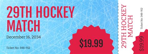 Free Hockey Ticket Template Edit Online And Download