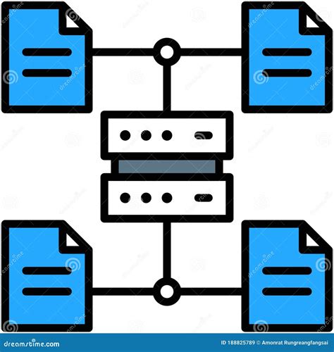 Icono De Teletrabajo Del Servidor De Archivos O De Trabajo Remoto