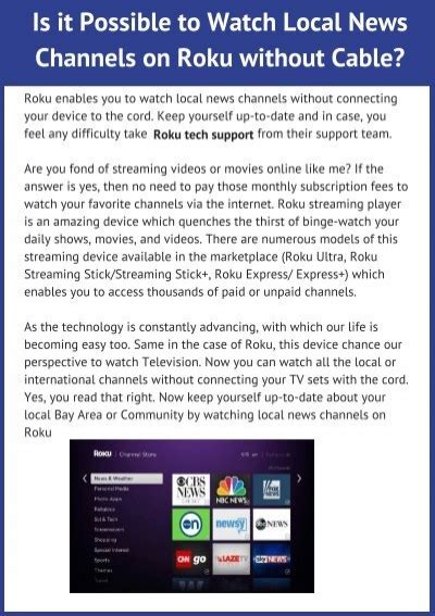 Watch Local News Channels On Roku Player