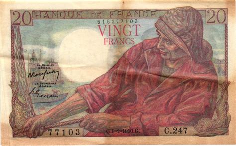 Francs P Cheur Billet De Collection Banque De France De Francs