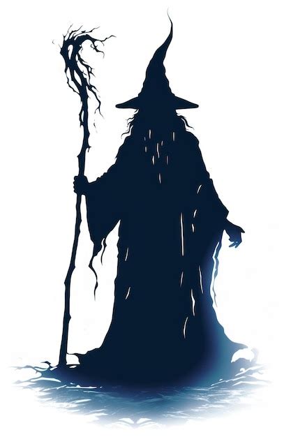 Mystical Wizard Silhouette Illustration Premium Ai Generated Image