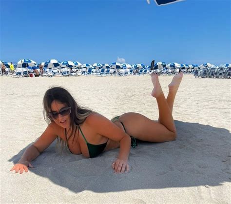 Claudia Romani In A Green Satin Bikini Miami Celebmafia