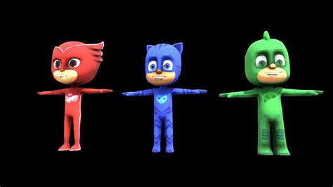 Pj Masks Characters C4d Download Free 3d Model By Preview2sebit69