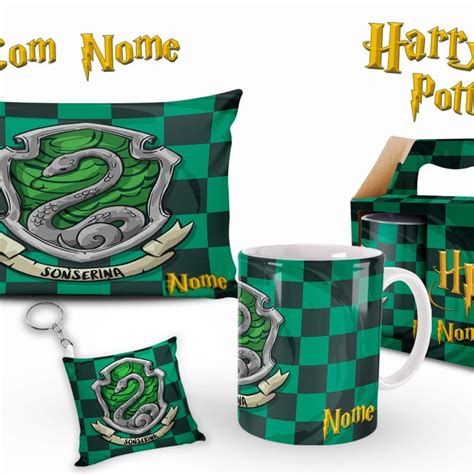 Caneca Personalizada Kit Harry Potter Sonserina Elo