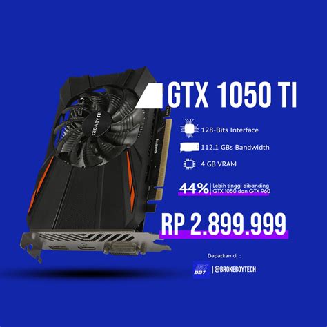 Jual Vga Gigabyte Nvidia Gtx 1050 Ti 4gb Performa Diatas Gtx 960 Gtx