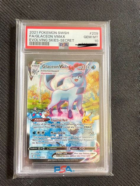 Pokemon Glaceon VMAx Evolving Skies Alternate Art AA PSA 10 Hobbies