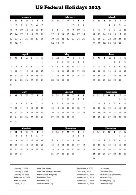 Federal Holidays 2023 Usa Archives The Holidays Calendar