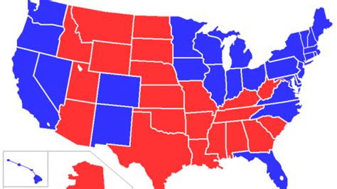 Red States And Blue States Map - Usa Track And Field Map It