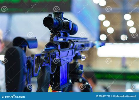 Automatic Rifle With Telescopic Sight Editorial Stock Image Image Of