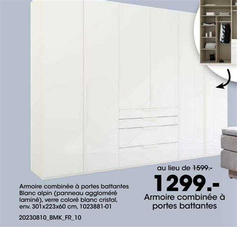 Promo Armoire Combinée à Portes Battantes chez Mobel Martin iCatalogue fr