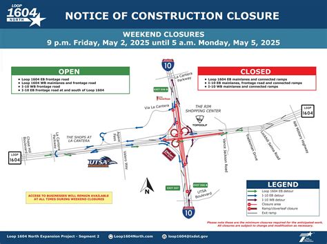 Texas - *UPDATE 5/3 1PM* Weekend work has been completed and the