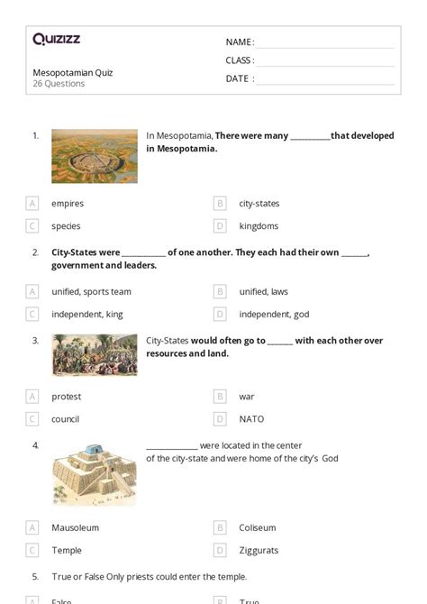 50 Early Mesopotamia Worksheets For 5th Grade On Quizizz Free