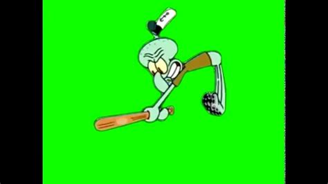 Spongebob Green Screen Squidward Baseball Bat Youtube