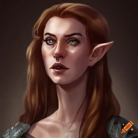 Realistic Portrait Of A Good Female Half Elf Cleric From Dungeons And