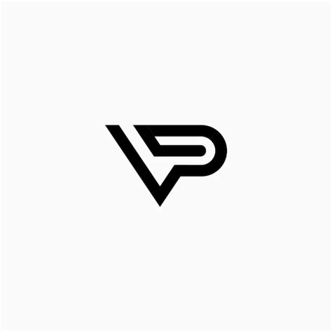 Dise O De Logotipo De Letra Vp En Blanco Y Negro Vector Premium