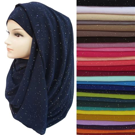 20pcs Lot Glitters Shimmer Bubble Chiffon Womens Scarf Muslim Hijab