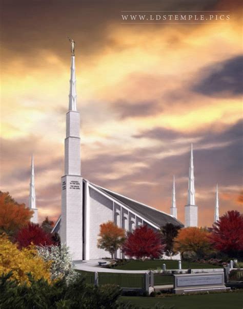 Boise Temple Autumn Sunset Painting - LDS Temple Pictures