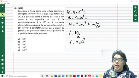 Upe Considere A Terra Como Uma Esfera Condutora Carregada