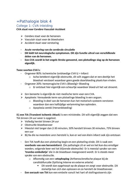 Pathalogie Blok 4 Samenvatting Pathologie Periode 4 Jaar 1