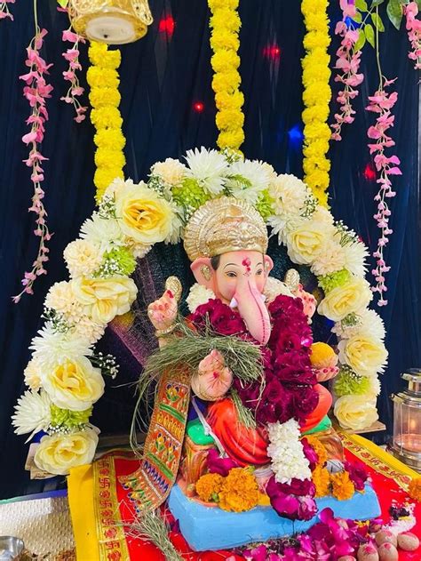 Ganpati Bappa Morya 🙏🏻 Gudi Padwa Rangoli Gudi Padwa Ganpati Bappa