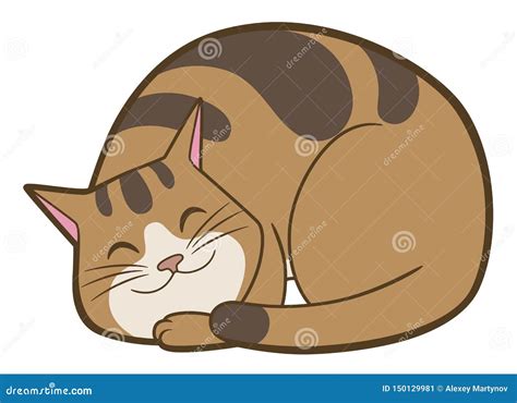 Cartoon cat is sleeping stock vector. Illustration of vector - 150129981