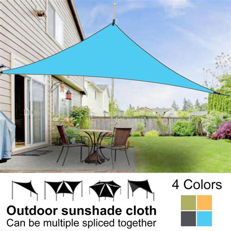 chagetd outdoor sun shade sail  carabiner uv blocking triangle