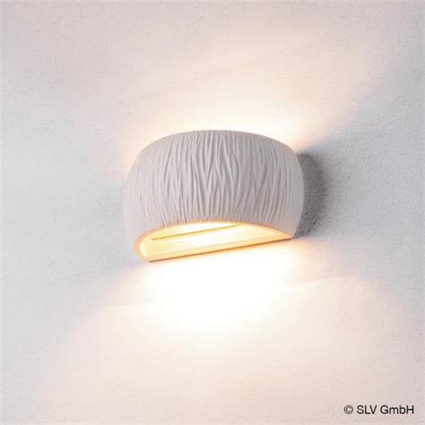 SLV PLASTRA LED Wall Light Made Of Plaster Curved White 1004732 REUTER