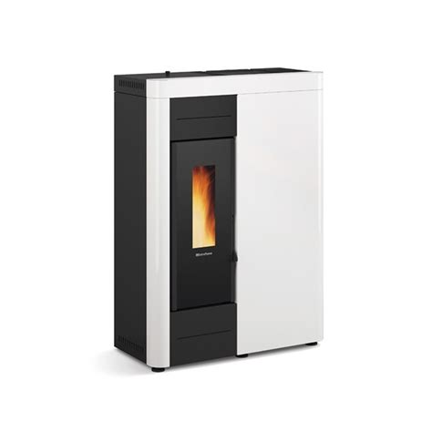 Stufa A Pellet Ermetica Slim Bianco Virna Idro 14 5 KW La Nordica