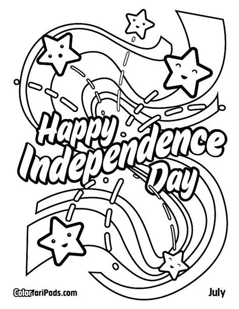 Constitution Coloring Pages Happy Independence Day Free Printable