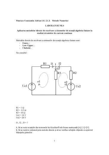 Metode Numerice Laborator DOC