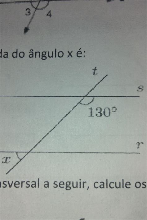 na figura as retas R e s são paralelas a medida do ângulo x é a 50 b