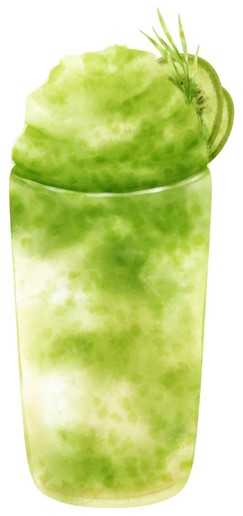 Matcha Latte Milk Tea Drink Watercolor Png