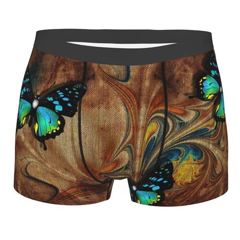 Junzan Vintage Butterfly Green Mens Underwear Boxer Briefs For Mens