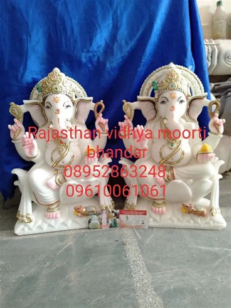 Sitting Ganesh White Marble Statue At Rs 65000 In Jaipur ID 8768852991