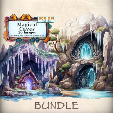 Magical Cave Clipart Bundle: PNG & SVG Magical Clipart Fantasy - Etsy