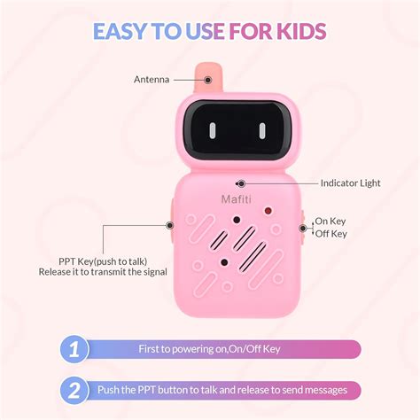 Mafiti Walkie Talkies recargables para niños paquete de 2 mini walkie