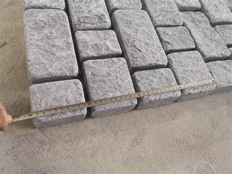 G654 Granite Tumble Cobblestone On Mesh Grey Granite