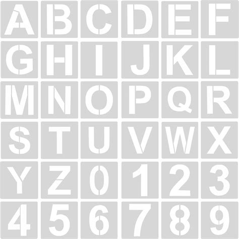 Aiex 36pcs Letter Stencils 3inch Reusable Plastic Letter Number