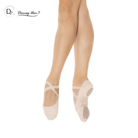 Demi Pointe Bi Semelle En Toile Stretch Lila Saumon Dansezvous