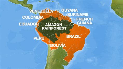 Amazon River Map Countries