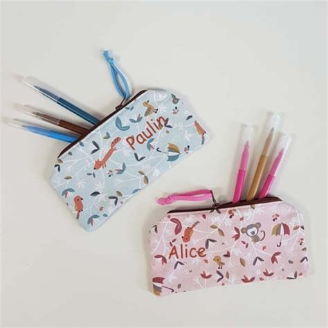 Trousse école maternelle prénom brodé Motifs Petits Zanimos CréaFlo