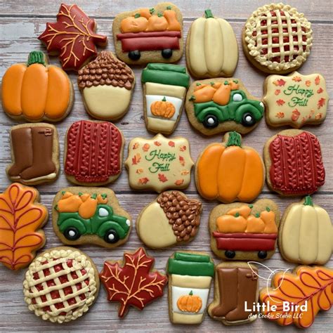 fall mini decorated cookies cookie gift box party favors autumn
