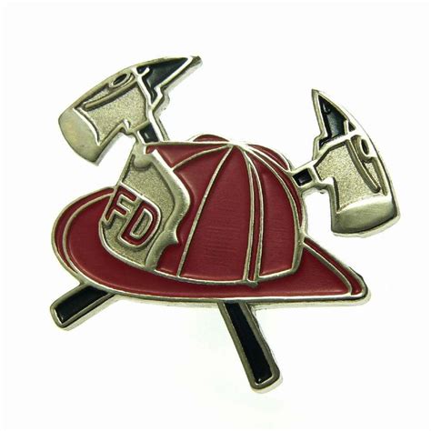 Firefighter Helmet Crossed Axes Pin Fire Department Pin Hero Pin