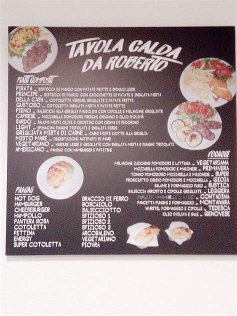 Carta Del Restaurante Da Roberto Tavola Calda Gastronomia Siniscola