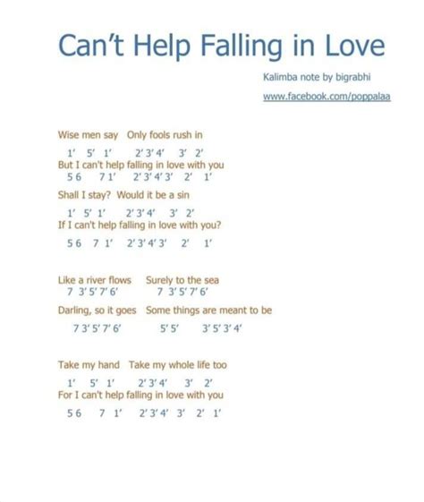 The Cover Of Cant Help Falling In Love Written By An Unknown Person